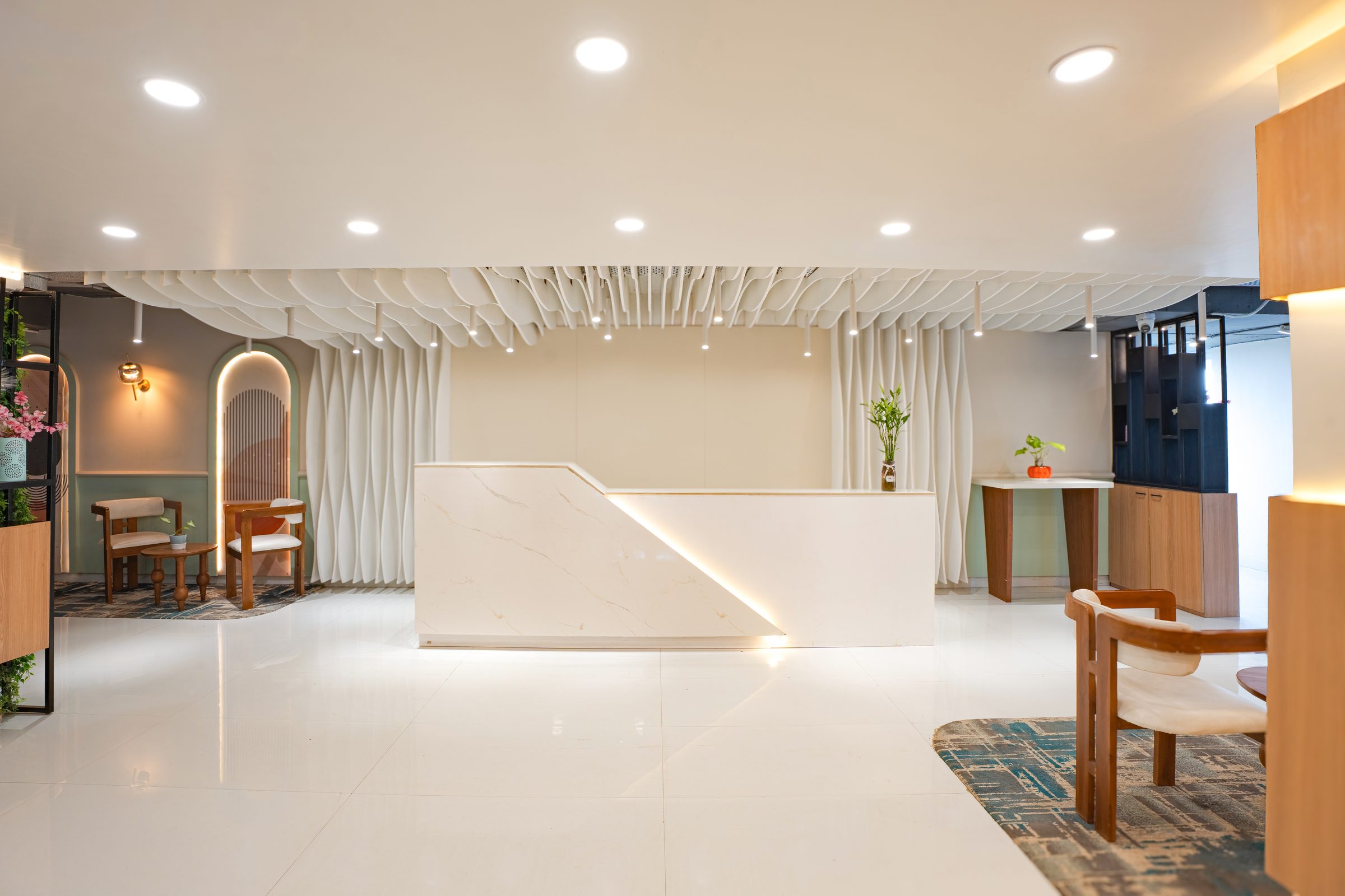 The welcoming reception at MileStone Coworking, Keshar Towers